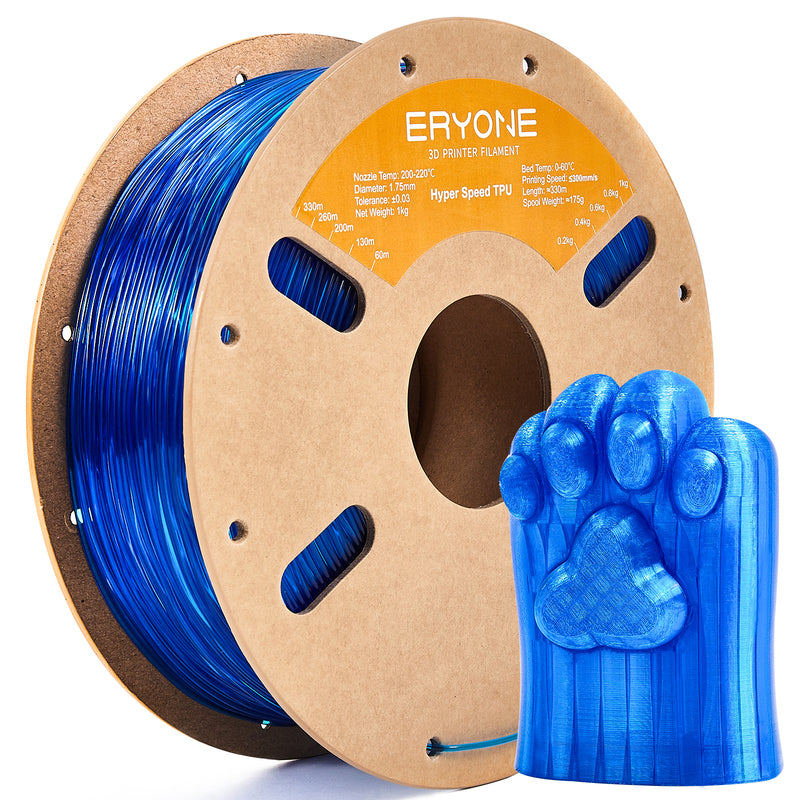 Filament pour imprimante 3D ERYONE 1.75mm TPU, précision dimensionnelle +/- 0.05 mm, 0.5kg&1kg  (1.1 LB) / Bobine