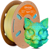 PLA Matte High-Speed Triple-Color Filament - 1.75mm±0.03mm (1kg) - Vibrant green & lemon yellow & aqua blue