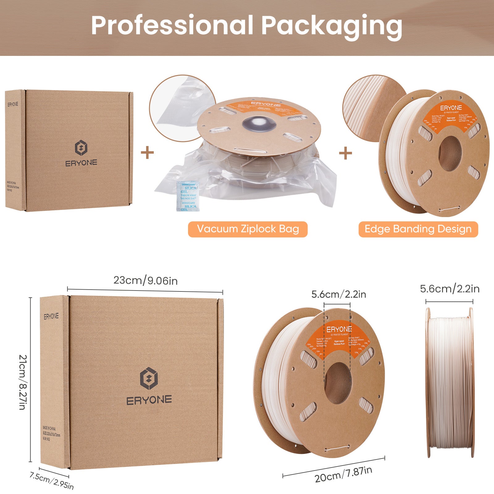 ERYON High Speed Matte Dual-Color PLA Filament for 3D Printers,1kg (2.2LBS)/Spool 1.75mm,Accuracy +/- 0.03 mm