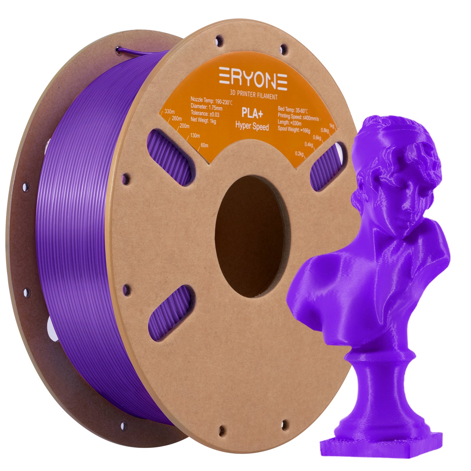 Filament for impressive 3D ERYONE PLA+, dimensional precision +/- 0.05 mm 1kg (2.2LBS)/Pool, 1.75mm