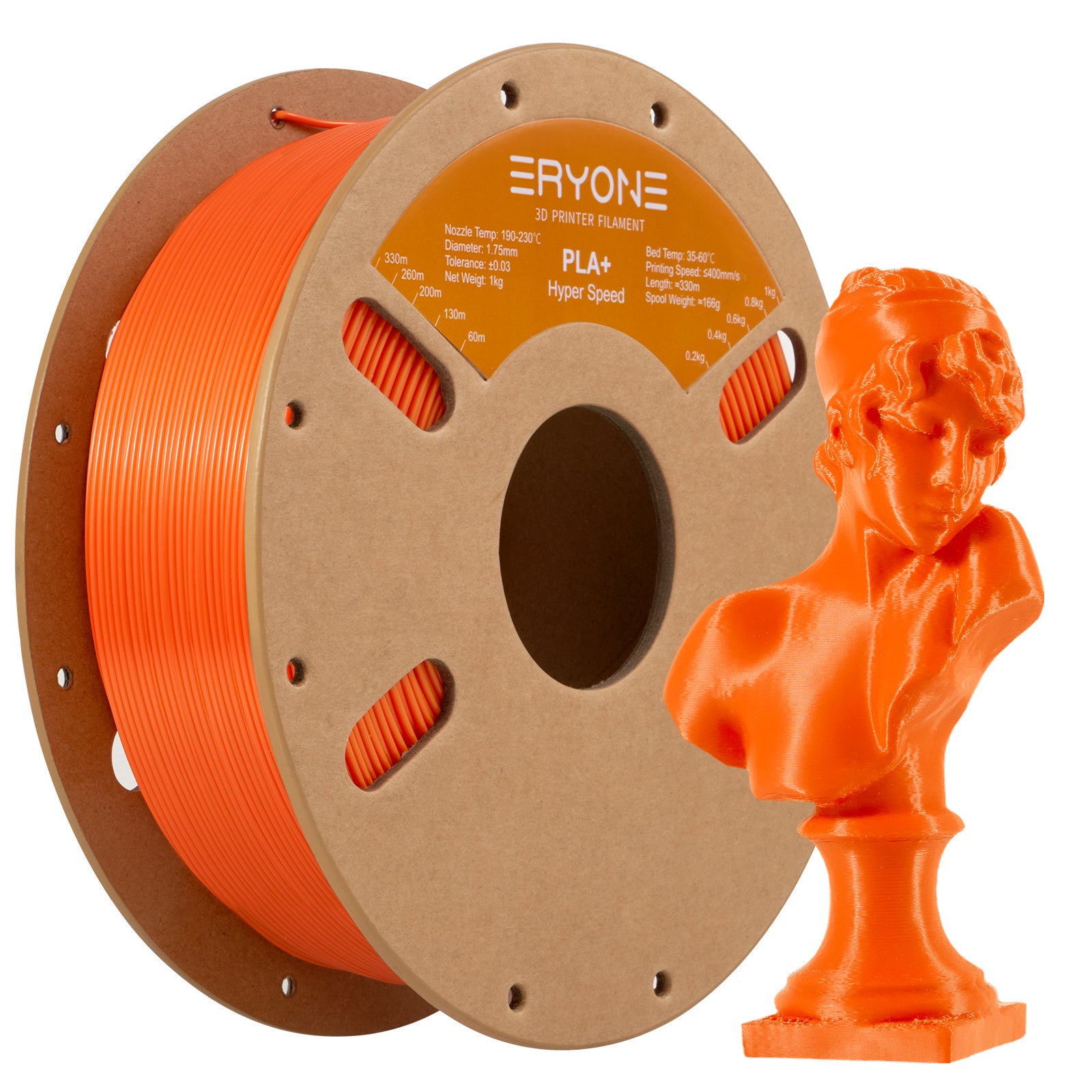 Filament for impressive 3D ERYONE PLA+, dimensional precision +/- 0.05 mm 1kg (2.2LBS)/Pool, 1.75mm