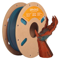 (Pre-Sale)PLA Matte Dual-Color Filament，1kg (MOQ:20 Rolls,Mixable) - Blue Green & Burnt Orange