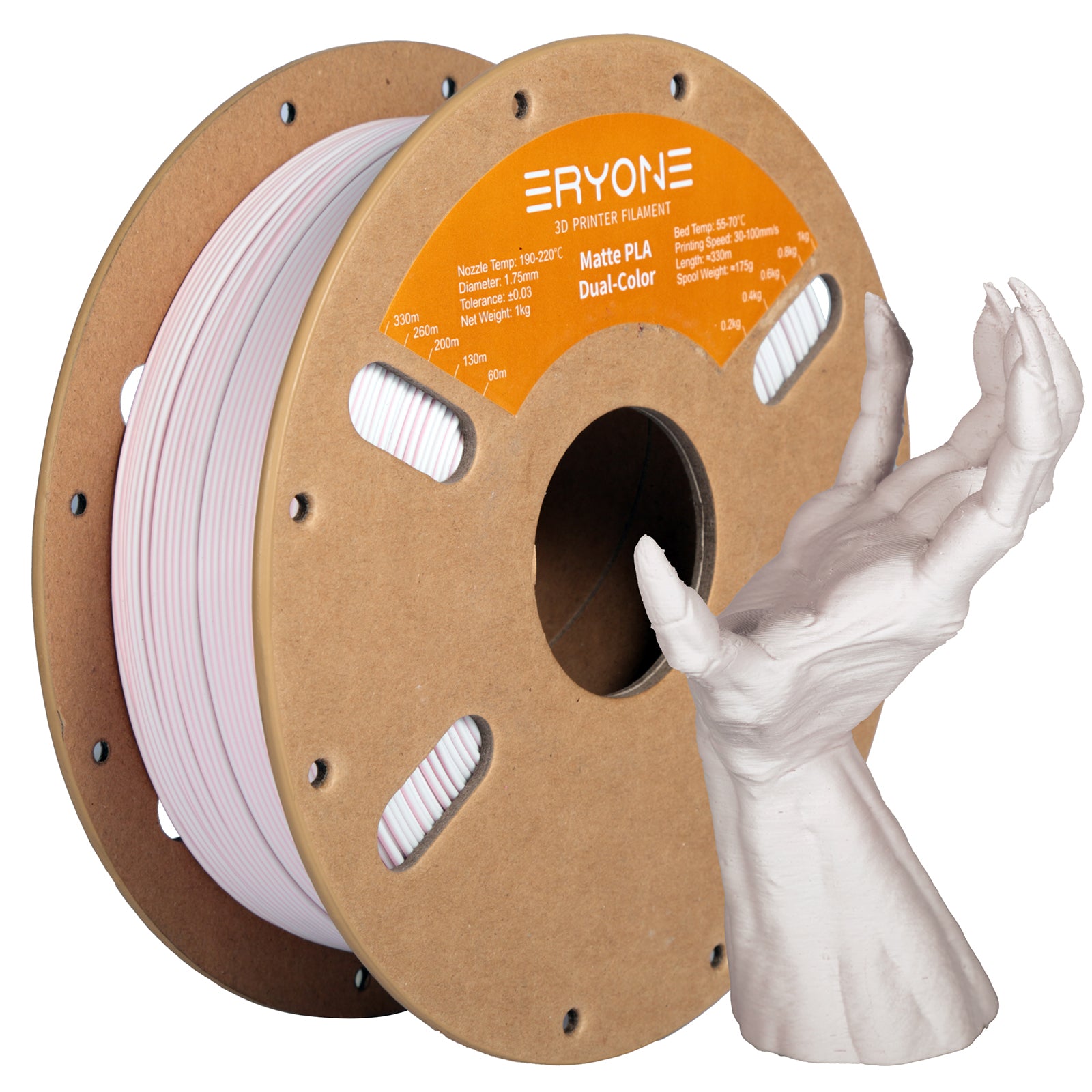 ERYONE PLA Filament 1.75mm, 3D Printer Filament PLA +/- 0.03mm,  1kg(2.2lbs)/Spool, Skin