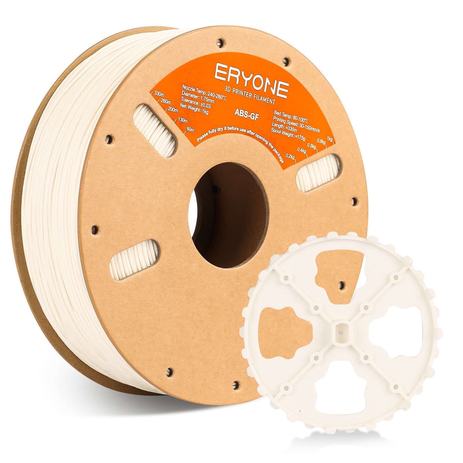 ERYONE ABS Fiberglass 3D Printer Filament 1.75mm, Dimensional Accuracy +/- 0.05 mm 1kg (2.2LBS)/Spool