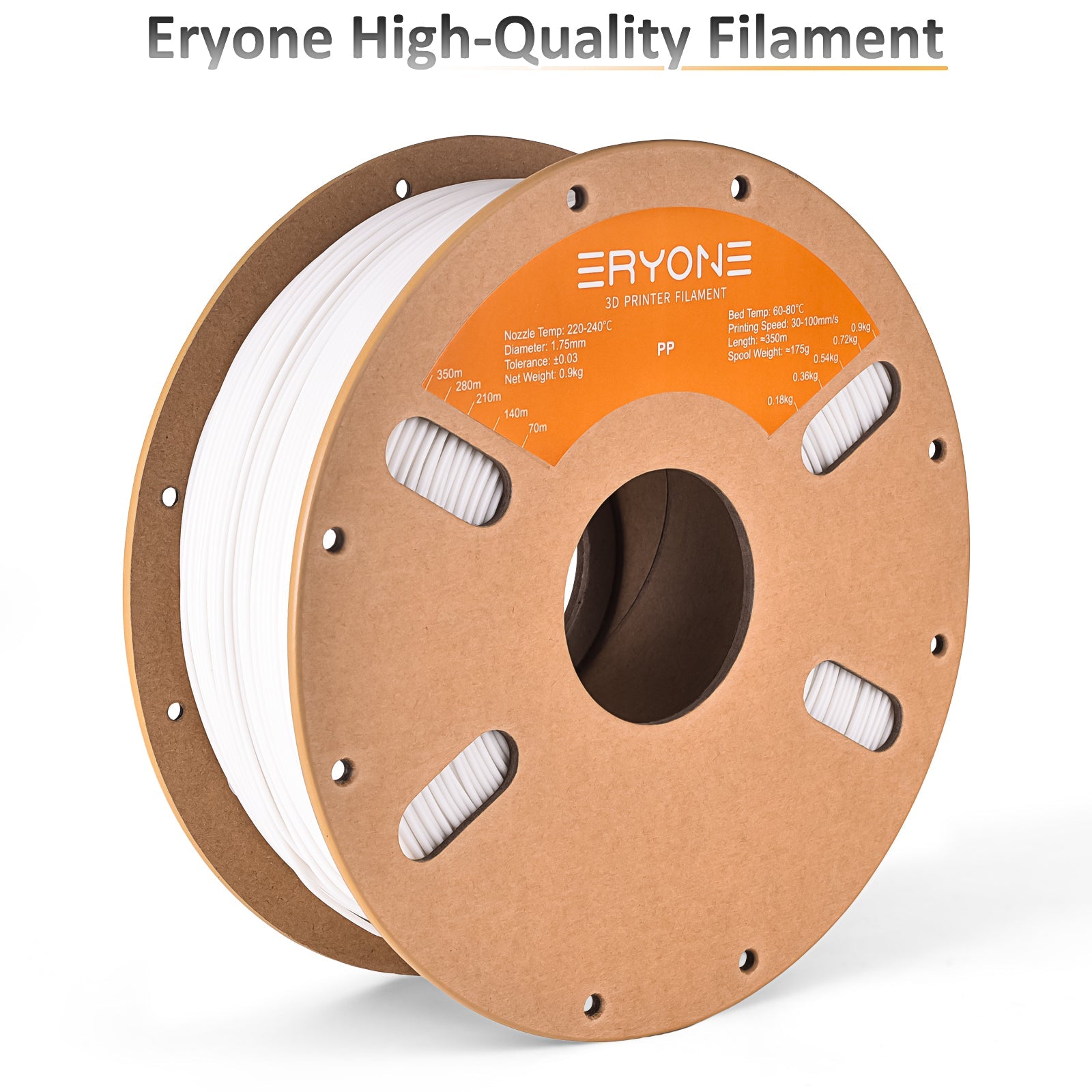 ERYONE PP Filament, 1.75mm ±0.03mm Filament For 3D Printer, 900G(2.2LBS)/ Spool