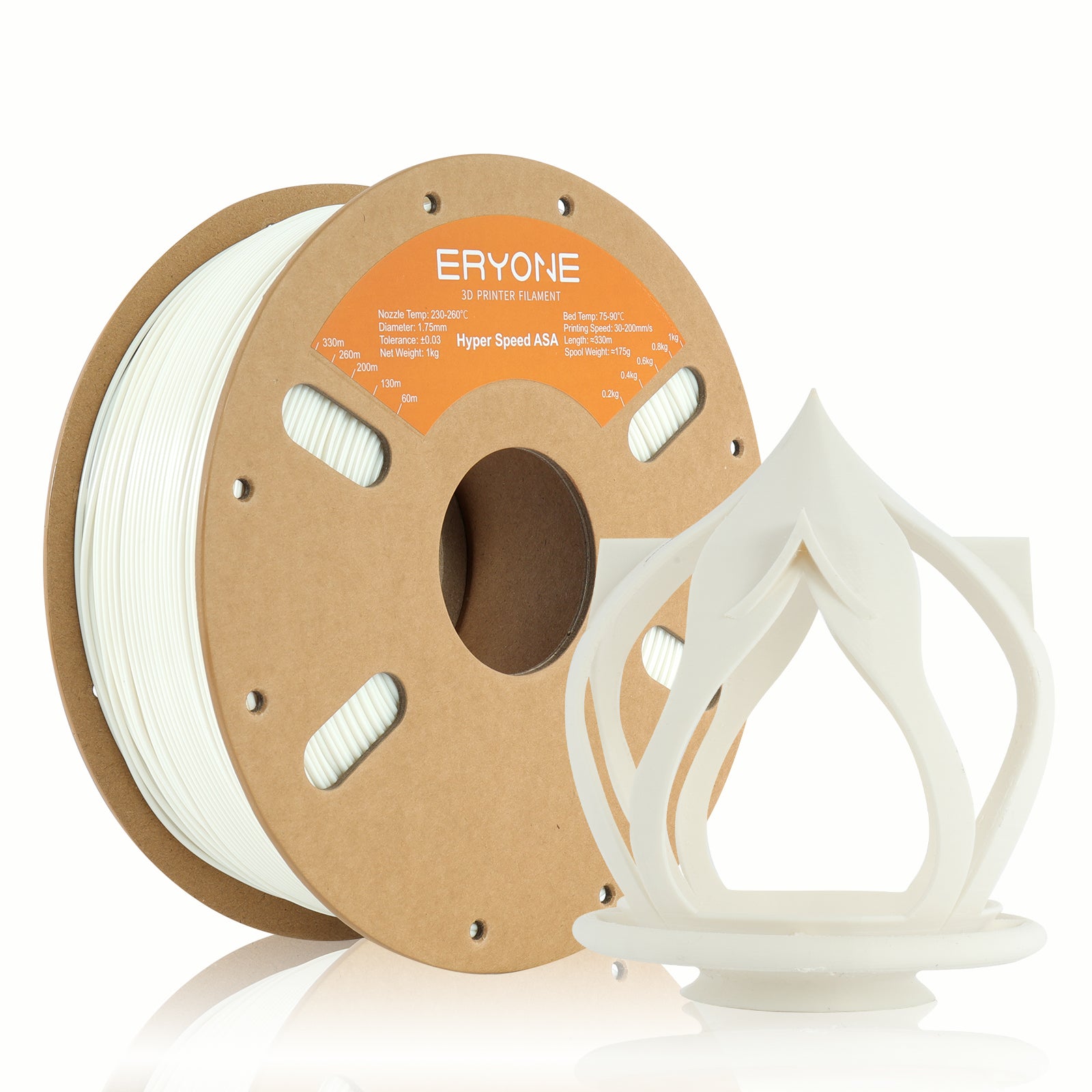 Eryone ASA 3D Printer Filament 1.75mm, Dimensional Accuracy +/- 0.05mm, 1kg (2.2 LBS)/Spool (MOQ:10 can mix color))