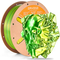 PLA Silk High-Speed Dual-Color Filament - 1.75mm±0.03mm (1kg) - High Speed-Green&Yellow
