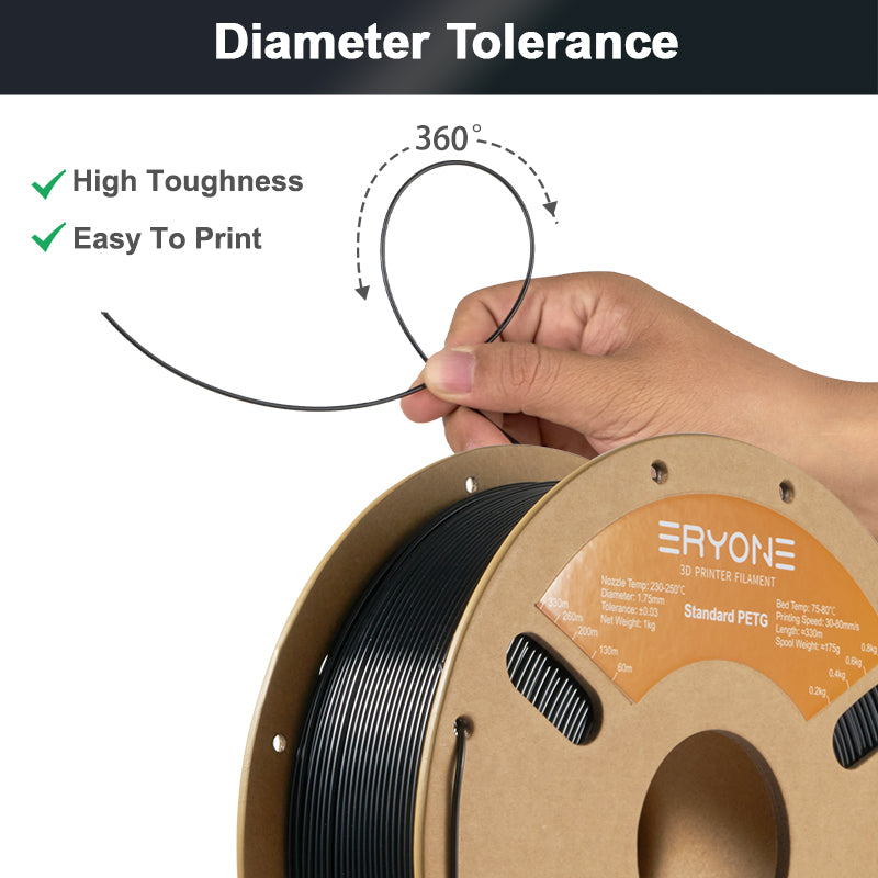 Pre-sale ERYONE PETG Filament, 1.75mm ±0.03mm Filament For 3D Printer, 3KG/Spool(MOQ:20 Rolls)