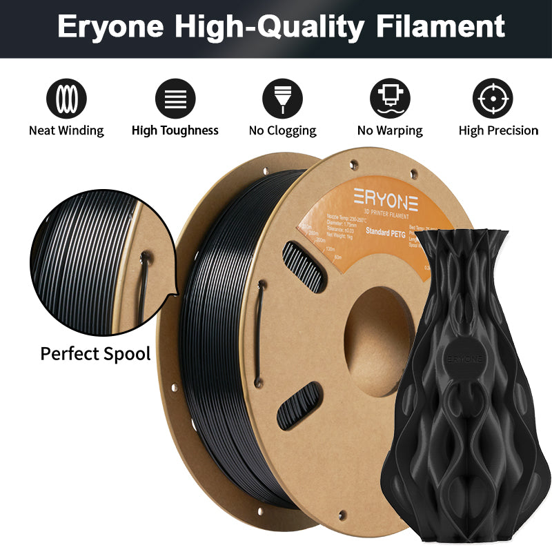 Pre-sale ERYONE PETG Filament, 1.75mm ±0.03mm Filament For 3D Printer, 3KG/Spool(MOQ:20 Rolls)