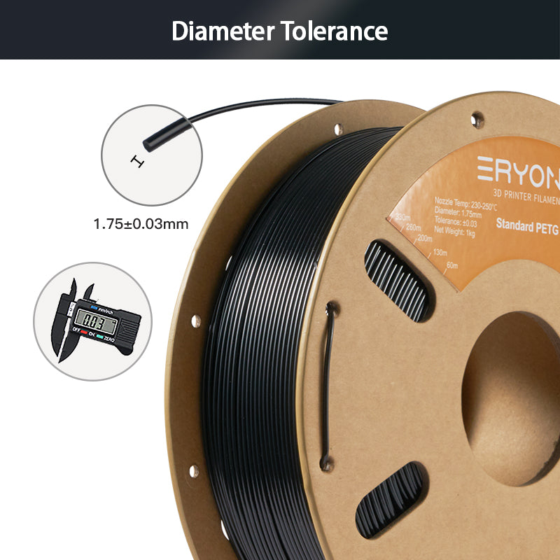 Pre-sale ERYONE PETG Filament, 1.75mm ±0.03mm Filament For 3D Printer, 3KG/Spool(MOQ:20 Rolls)