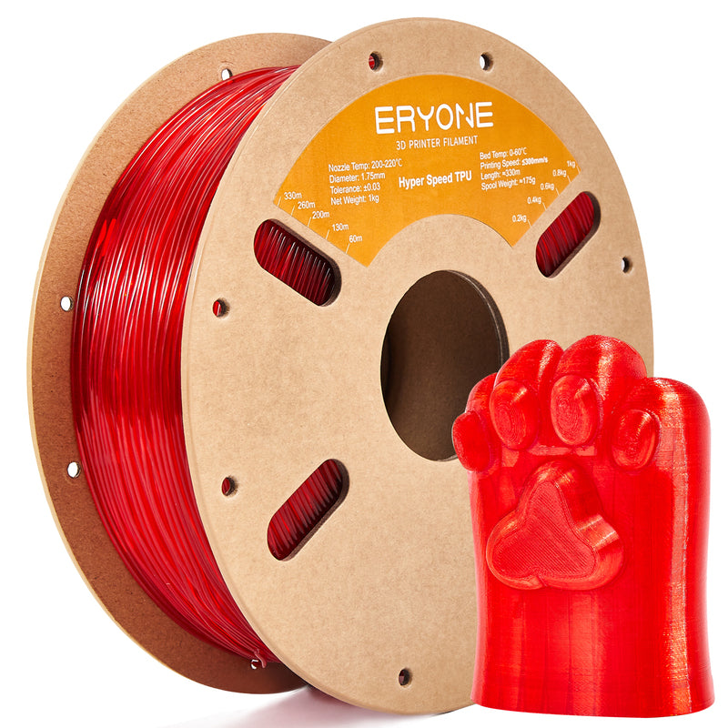 Filament pour imprimante 3D ERYONE 1.75mm TPU, précision dimensionnelle +/- 0.05 mm, 0.5kg&1kg  (1.1 LB) / Bobine