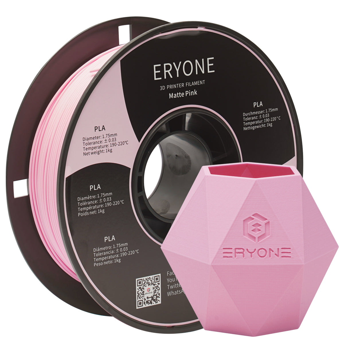 ERYONE Matte PLA Filament, 1.75mm Filament for 3D Printer, 1KG(2.2LBS)/ Spool,