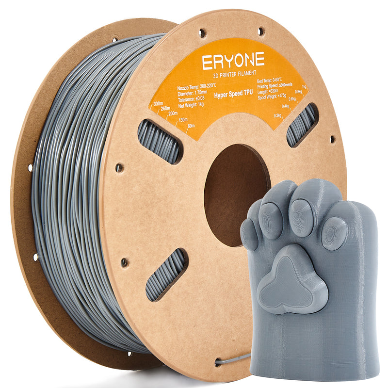 Filament pour imprimante 3D ERYONE 1.75mm TPU, précision dimensionnelle +/- 0.05 mm, 0.5kg&1kg  (1.1 LB) / Bobine