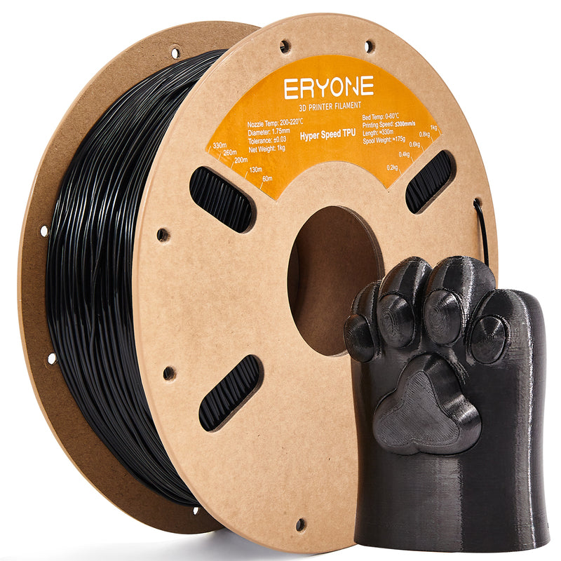 Filament pour imprimante 3D ERYONE 1.75mm TPU, précision dimensionnelle +/- 0.05 mm, 0.5kg&1kg  (1.1 LB) / Bobine