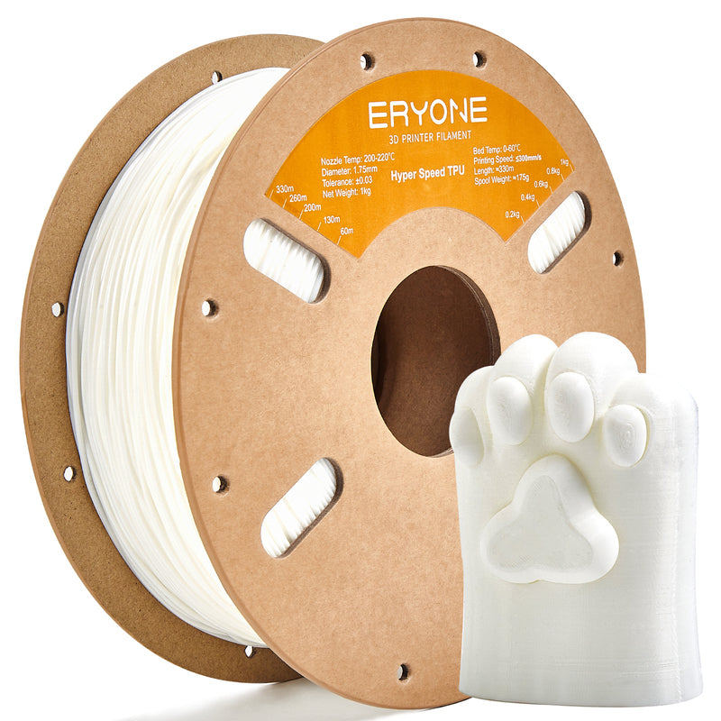 Filament pour imprimante 3D ERYONE 1.75mm TPU, précision dimensionnelle +/- 0.05 mm, 0.5kg&1kg  (1.1 LB) / Bobine