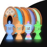 PLA Luminous Filament - 1.75mm±0.03mm (1kg) - Rainbow/blue/orange/green(4Rolls/250g)