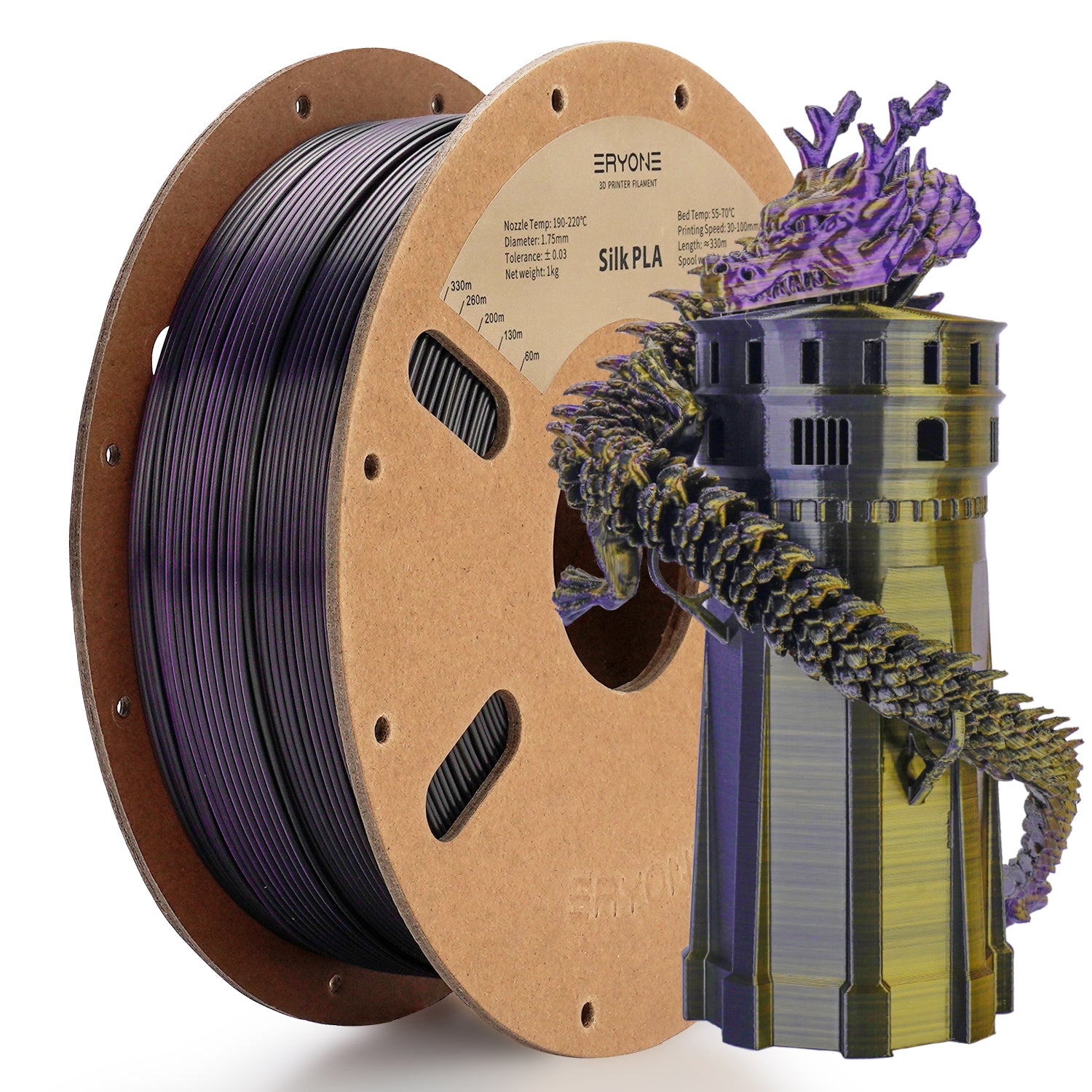 PLA Silk purple Filament 1.75mm 3D Printer Filament 2.2 LBS Spool 3D  Printing