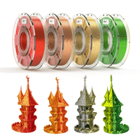 PLA Silk Dual-Color FILAMENT,1.75mm±0.03mm(250g),Total 4 Rolls - Gold/Copper+Gold/Silver+Red/Gold+Yellow/Green