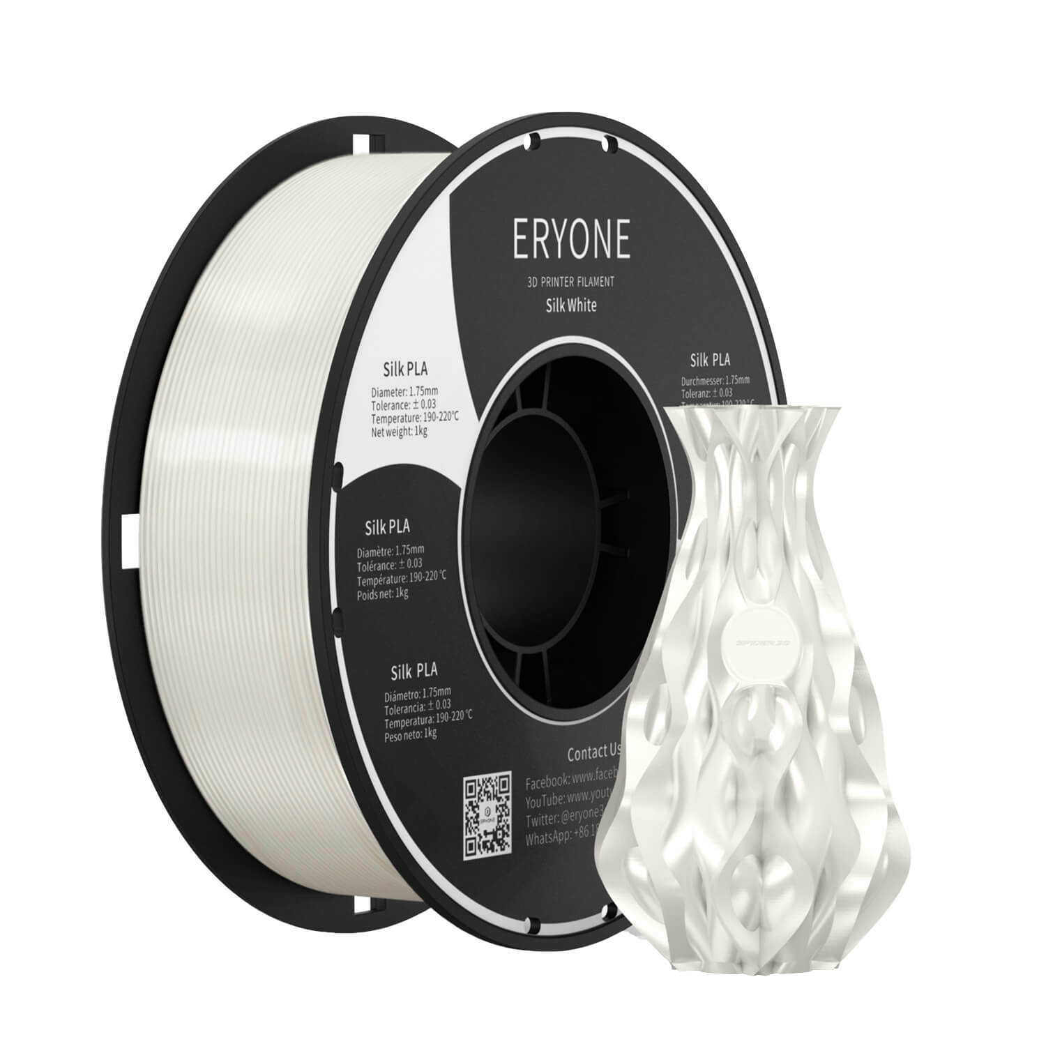 Bundle Sale- ERYONE Silk&Ultra Silk PLA 3D Filament 1kg +FREE SHIPPING(MOQ:5 rolls,mixable )