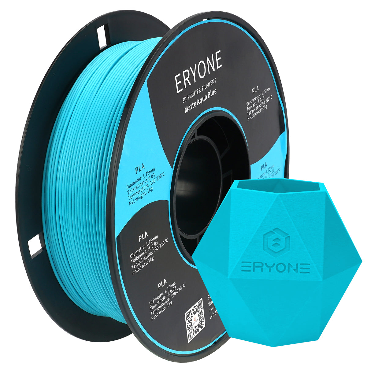 ERYONE Matte PLA Filament, 1.75mm Filament für 3D Drucker, 1KG(2.2LBS)/ Spule