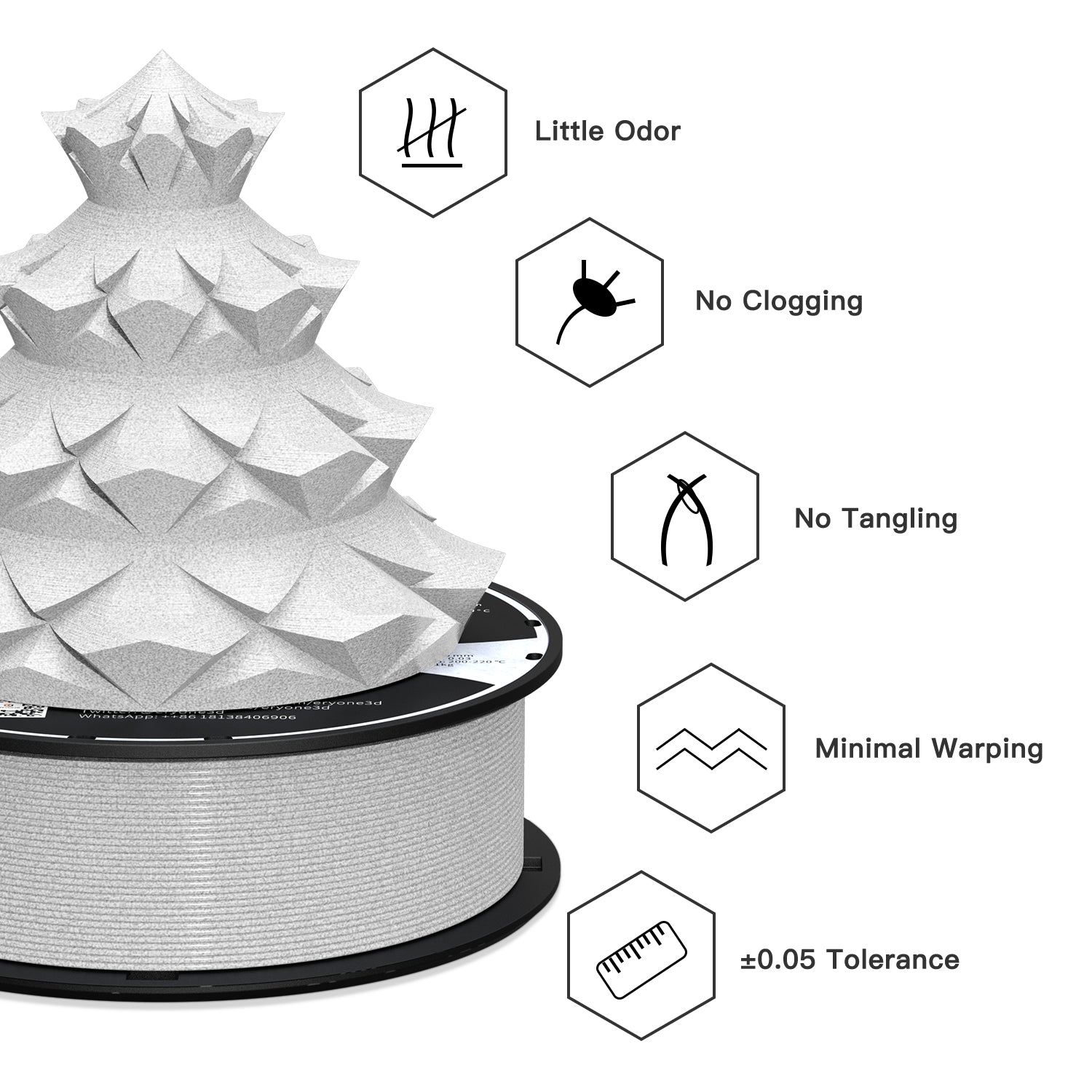 ERYONE Marmor PLA Filament 1.75mm, 3D Druck Filament PLA für FDM 3D Drucker/Stift, 1kg 1 Spule